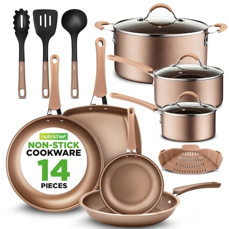 Nutrichef 14-Piece Pots and Pans Set Non Stick NCCW14S