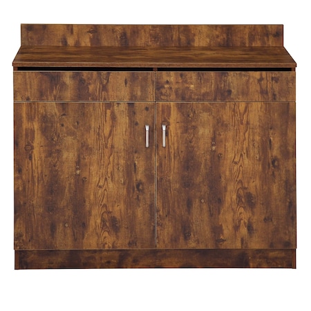 Bfm Seating Relic Server Station - Double Door - Melamine PVC Self-Edge - Vintage Walnut WS4047VW