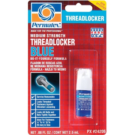Permatex 0.08 Oz. Blue Medium Strength Threadlocker 24206