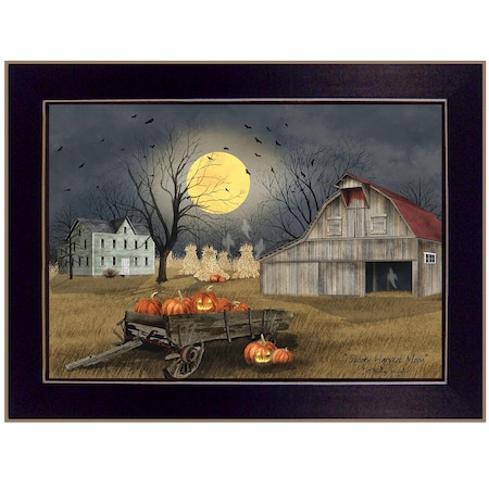 Homeroots Spooky Harvest Moon 1 Black Framed Print Kitchen Wall Art 415239