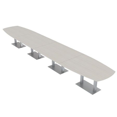 Skutchi Designs Arc Boat Conference Table, 45 in W, 264 in L, Ivory HAR-ABOT-48x264-DOU-K458