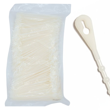 Cable Ties Unlimited Beaded Cable Tie, 4 in L, 18 lb Strength, 1.0 in Max Bundle Dia, Nylon 6/6, Natural, 1000PK Bead-4-18-9M
