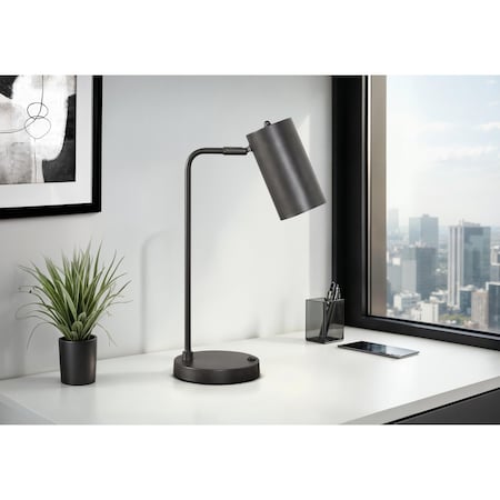 Monarch Specialties Lighting, 18 in.H, Table Lamp, Usb Port Included, Grey Metal, Grey Shade, Modern I 9645