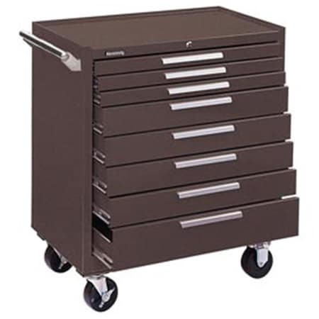 Kennedy Mfg 34 in. 8-Drawer Roller Cabinet with Ball Bearing Slides - Brown B211664