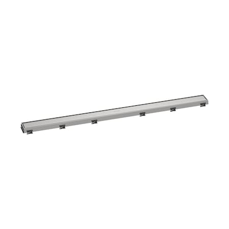 Hansgrohe RainDrain Match Trim Zero/ Tile 39 3/8" with Height Adjustable Frame in Brushed Stainless Steel 56041801