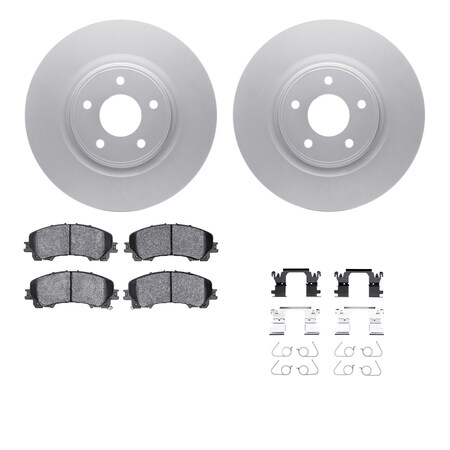 Dynamic Friction Co DFC GEOSPEC Coated Rotors with 5000 Brake Pads - Ceramic and Hardware 4512-67150