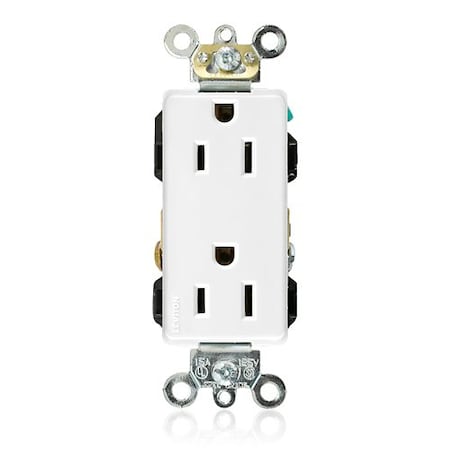 Leviton PlugsandReceptacles, 15A, 125VAC, Wht, Nylon 16262-W
