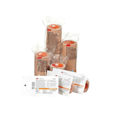 3M Coban Cohesive Bandage 1 Inch X 5 Yard Self-Adherent Closure Tan NonSterile Standard Compression, 72PK 2081T