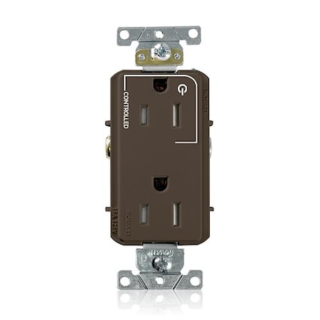 Leviton Dec Plus Dup 15A 125V TR 1Mrk-Ctrl Brn TDR15-S1