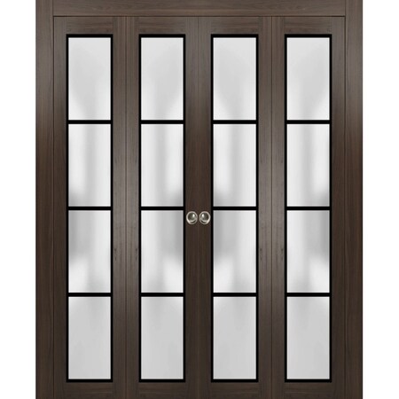 Sartodoors Sliding Closet Double Bi-fold Doors Planum 2132 Solid Core Modern Interior PLANUM2132DBF-CA-72 x 80 (4* 18x80)