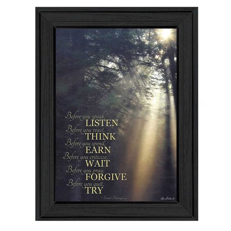 Homeroots Before You 1 Black Framed Print Wall Art 415408