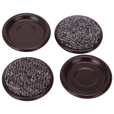 Prosource Furniture Slide Glide, Carpet/Steel, Brown, Brown, 2-1/4 x 2-1/4 in Dimensions FE-50511-PS