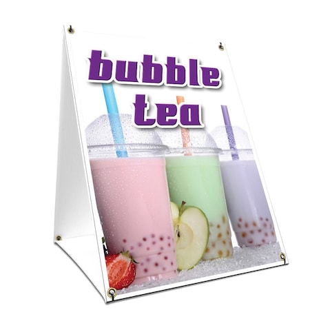 Signmission Bubble Tea, 24 Inch x 18 Inch A-frame Yard Sign, Plastic Sign SBC-1824-Bubble Tea