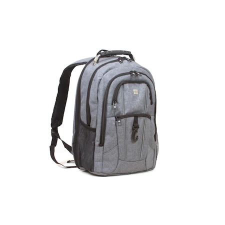 Qualitry Luggage 15.6 in. Backpack with Checkpoint-Friendly Laptop Pocket, Heather Grey QU2950234