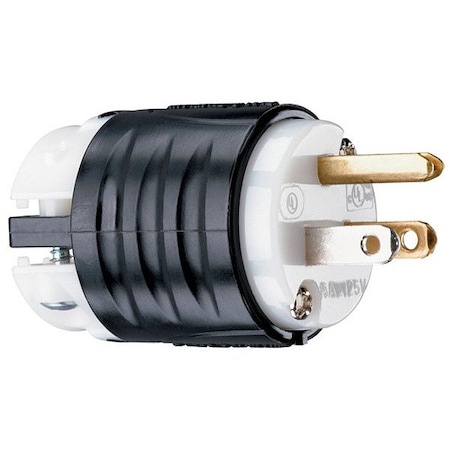 Legrand Straight Blade Plug, 1/2 hp, 15 A, Black PS5266X