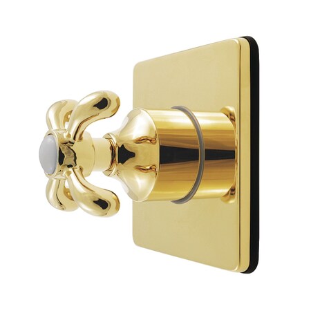 Kingston Brass Single-Handle Six-Way Diverter Valve with Square Trim Kit, Polished Brass KS4042TX