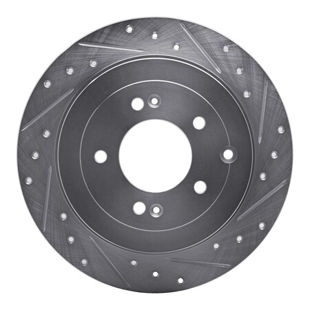 Dynamic Friction Co DFC Brake Rotor - Drilled and Slotted - Silver 631-03052R