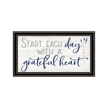 Homeroots Grateful Heart Black Framed Print Wall Art 529659