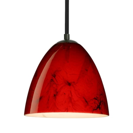 Besa Lighting Besa Vila Stem Pendant, Magma, Black Finish, 1x 9W LED 1TT-4470MA-LED-BK