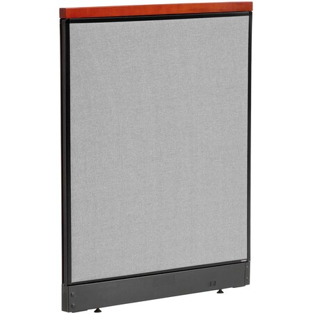 Global Industrial Interion Deluxe Office Partition Panel with Pass Thru Cable, 36-1/4"W x 47-1/2"H, Gray 277549PGY