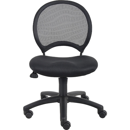 Boss Chair, 25 in W 25" L 38-1/2" H, Armless, Mesh Seat B6215