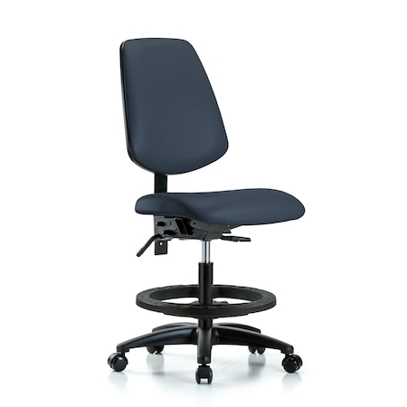 Blue Ridge Ergonomics Medium Bench Chair No Arms, 22" to 29" Height, Vinyl, Imperial Blue BR-VMBCH-MB-RG-T0-A0-BF-RC-8582
