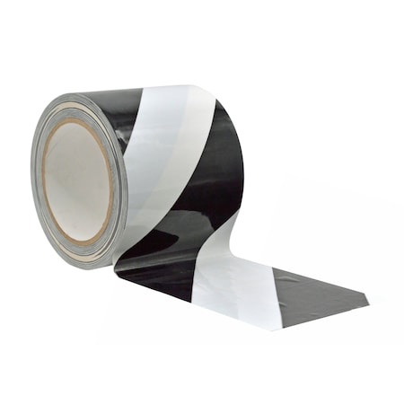 Wod Tape VSWT187L Striped Safety Warning Tape Black-White Laminated 49 in. X 18 yds. WOD VSWT187L-49000-LOG-18-BW