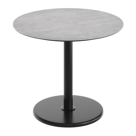 Flash Furniture 36" RND Tabletop, Seamless Surface Technology, Gray Faux Concrete, 24" Black Round Table Height Base ST-RD36-CMGY-TR24-GG