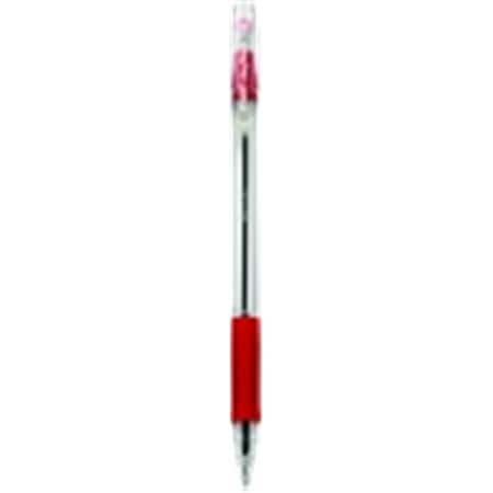 Coolcrafts 0.7 mm. Fine Tip Easy Touch Refillable Ballpoint Pen - Red; Pack 12 CO688095