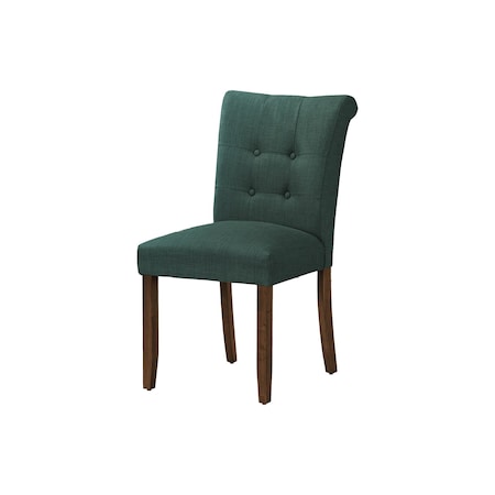 Monarch Specialties Dining Chair, 38'' Height, Upholstered, Blue Fabric, Walnut Wood Legs, Modern, 2PK I 1220