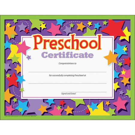 Trend Enterprises Preschool Certificate, 30 Per Pack, PK6 T17006