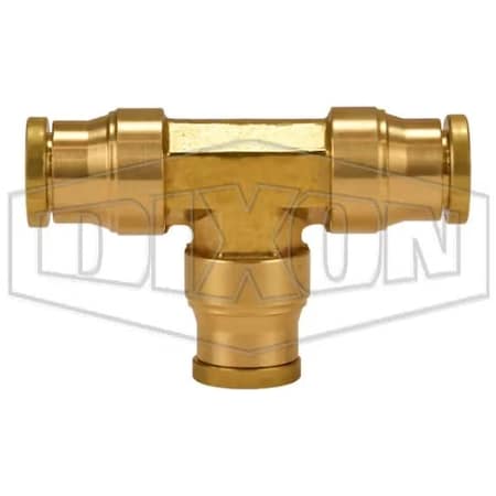 Dixon Push-In Union Tee, 1/4 in Nominal, Tube, Brass, Domestic AQ64DOT4