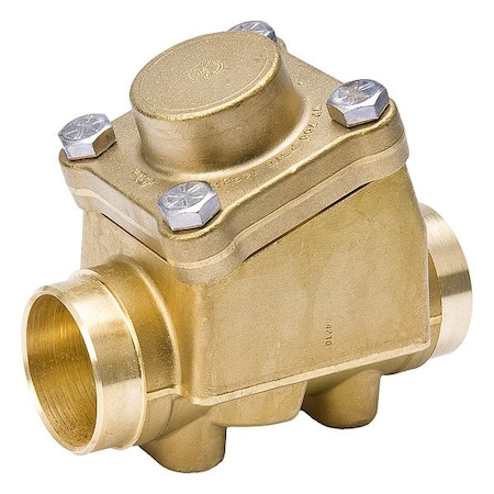 Mueller Industries Check Valve, 6 3/8 in L, Brass, 700 psi B 34239