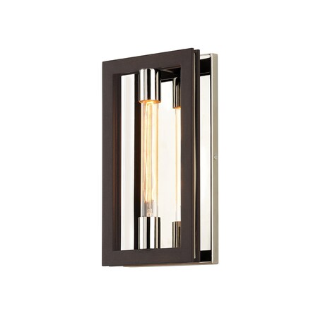 Troy Lighting Enigma 1 Light Wall Sconce 7.75 In. Bronze With Polished Stainless B6181