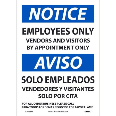 Nmc Notice Employees Only Bilingual, ESN518PB ESN518PB