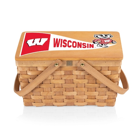 Picnic Time Family Of Brands NCAA Wisconsin Badgers Poppy Personal Picnic Basket 124-00-299-644-0