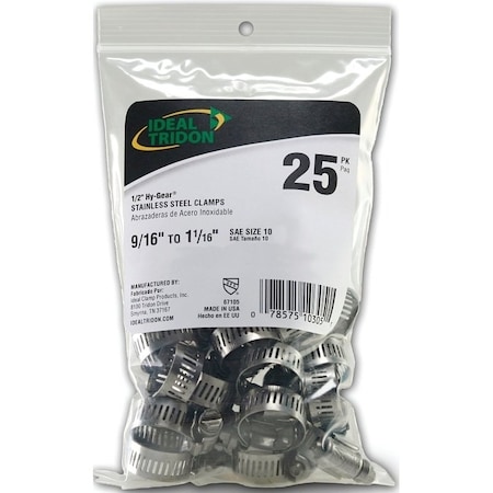 Ideal Tridon HyGear 676 Series Worm Gear Hose Clamp, Stainless Steel 6710550