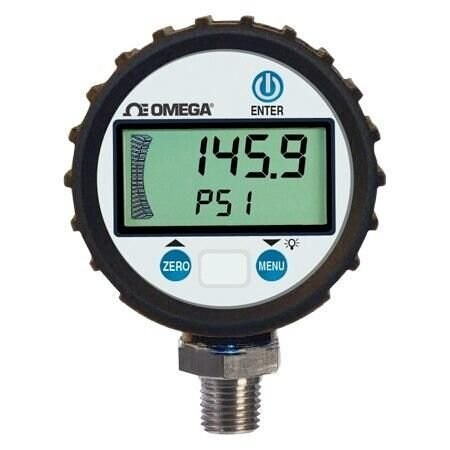 Omega Digital Pressure Gauge, General Purpose, Advanced, Gauge, 0 psi to 100 psi, 0.25 %, 1/4 " NPT Male, DPG8001-100