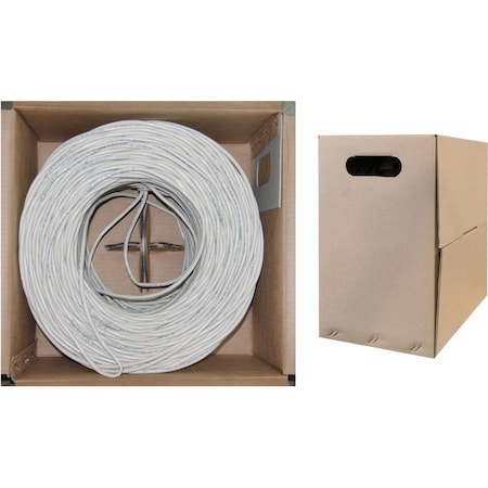 Cable Wholesale Bulk Cat6 White Ethernet Cable, Solid, UTP (Unshielded Twisted Pair), Inwall Rated(CM), POE & TAA 10X8-091TH