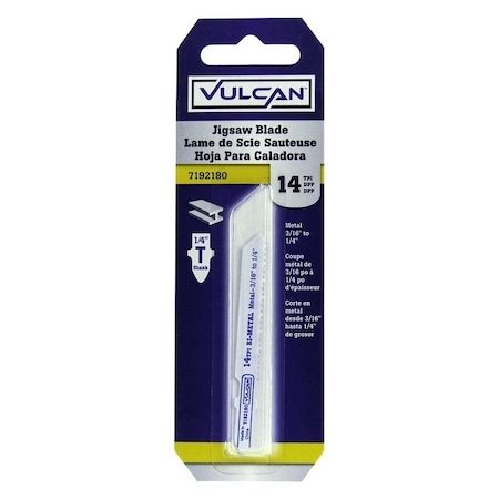 Vulcan Jig Saw Blade, 2-3/4 in L, 14 TPI, HSS Tooth Cutting Edge 823461OR