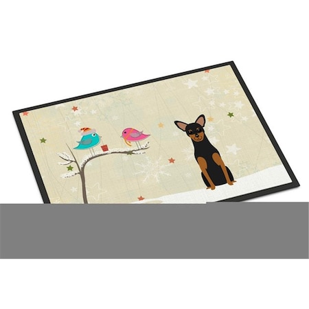 Carolines Treasures Christmas Presents Between Friends Manchester Terrier Indoor or Outdoor Mat, 18 x 0.25 x 27 in. BB2500MAT