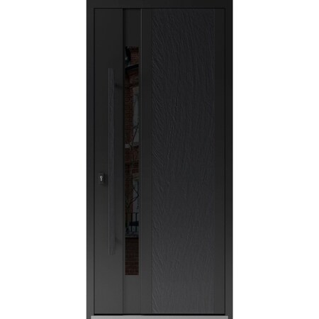 Vdomdoors Steel Door Dekton 0163 Ardesia Nero Entry Door Painted W36xH80 Right hand Inswing DEKTON0163EXD-ARD-W36xH80-RH-I