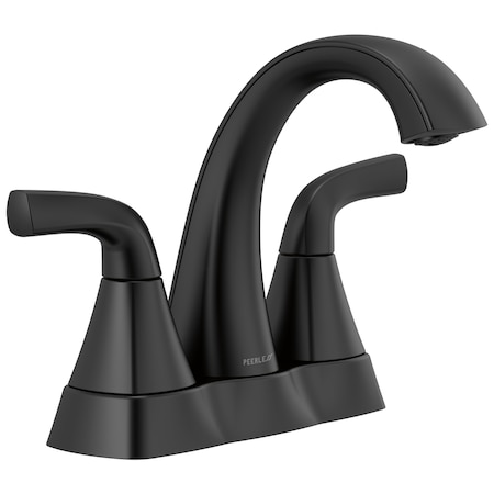 Peerless Parkwood Two Handle Centerset Lavatory Faucet In Matte Black P2635LF-BL