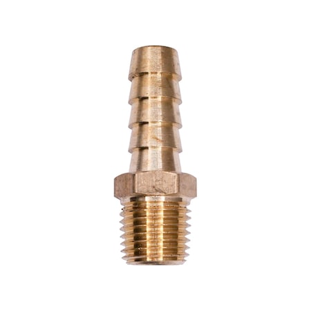Auveco Brass Hose Barb 3/8in To Male Pipe 1/4in Adapter, 10PK 431