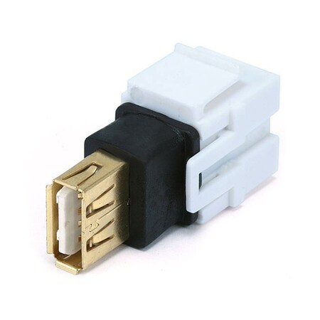Monoprice Datacom Jack, USB2.0A(F/F), Flush, Wht 6561