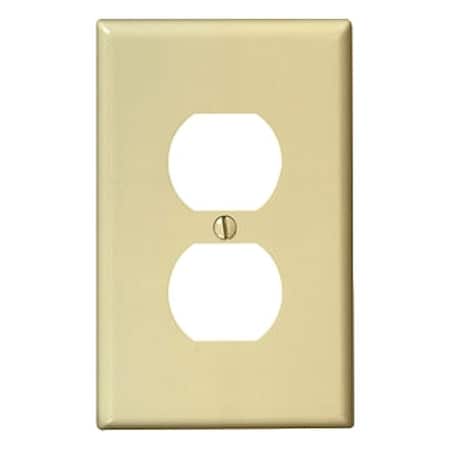 Leviton Wall Plate, Duplex Outlet, Ivory, Nylon PJ8-I