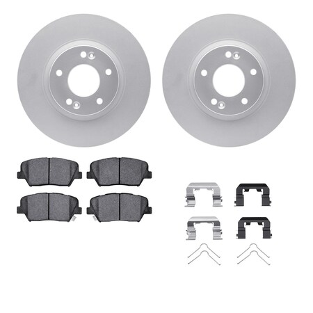 Dynamic Friction Co DFC GEOSPEC Coated Rotors with 5000 Brake Pads - Ceramic and Hardware 4512-03175