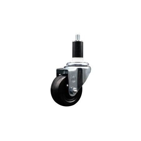 Service Caster 3'' Soft Rubber Wheel Swivel 1-3/8'' Expanding Stem Caster SCC-EX20S314-SRS-138