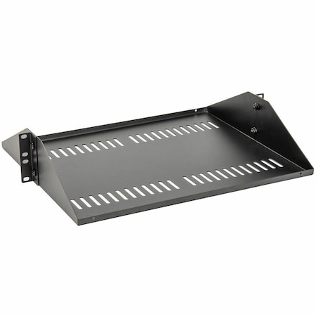 Rocstor PREMIUM 2U UNIVERSAL CANTILEVER 14IN (350MM) DEEP CENTER RACK SHELF FOR 2-POST R Y10E085-B1