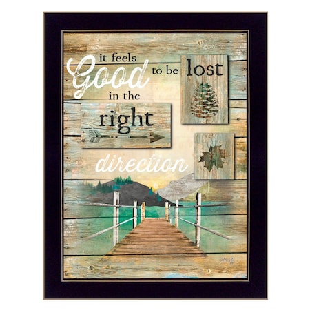 Homeroots Go to the Lake Black Framed Print Wall Art 405218
